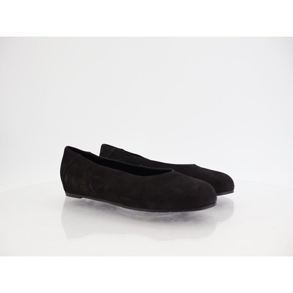Eileen Fisher Women Una Hidden Wedge Ballet Flats Size 6.5 Black Suede Round Toe